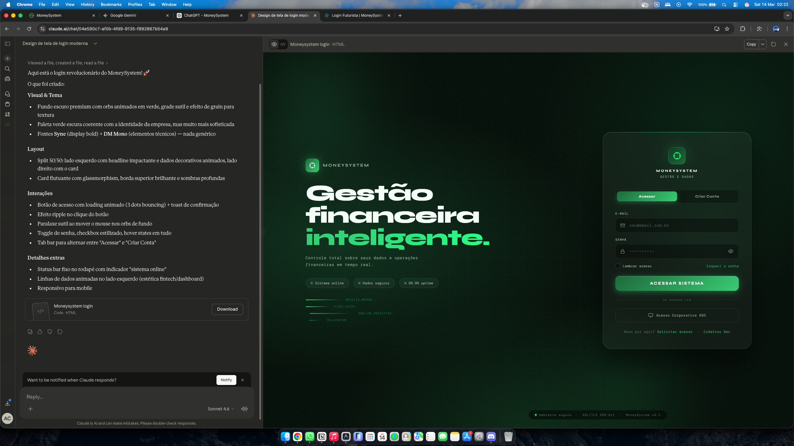 Dashboard MoneySystem